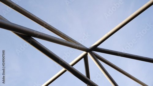 Photography abstract metallic structure against the sky
