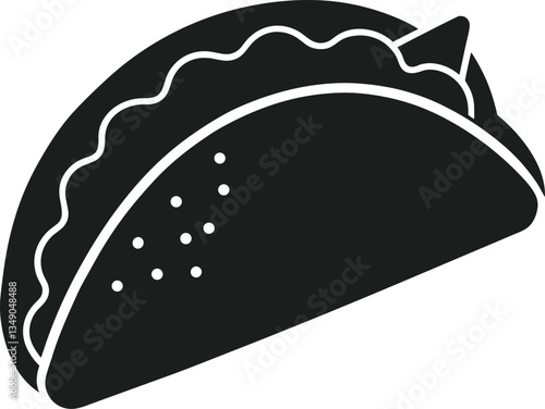 Taco Silhouette Vector - Mexican Food Icon for Cinco de Mayo