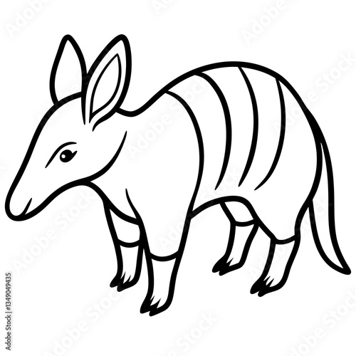 Aardvark Illustration: A line art illustration of an aardvark, showcasing the unique form and features of this fascinating creature.