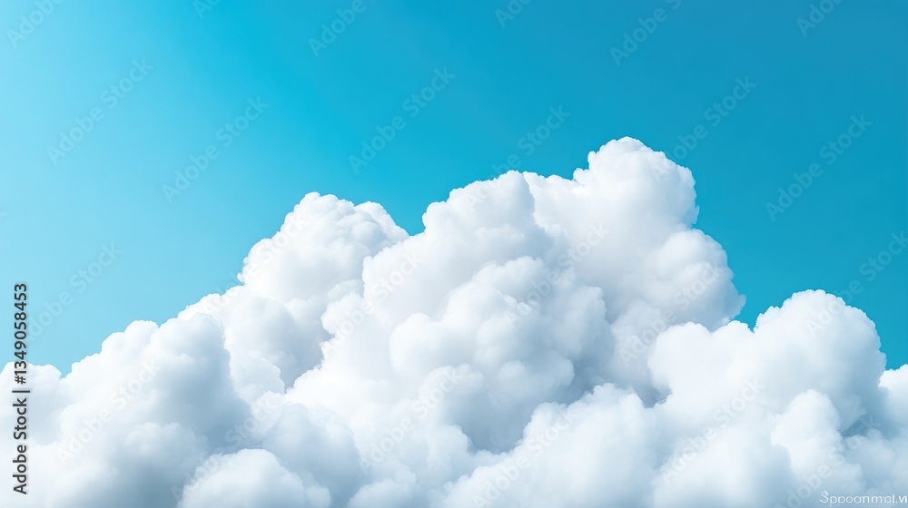 Fluffy white clouds against a vibrant azure sky. A beautiful, serene, and picturesque scene Fluffy white clouds against a vibrant azure sky. A beautiful, serene, and picturesque scene