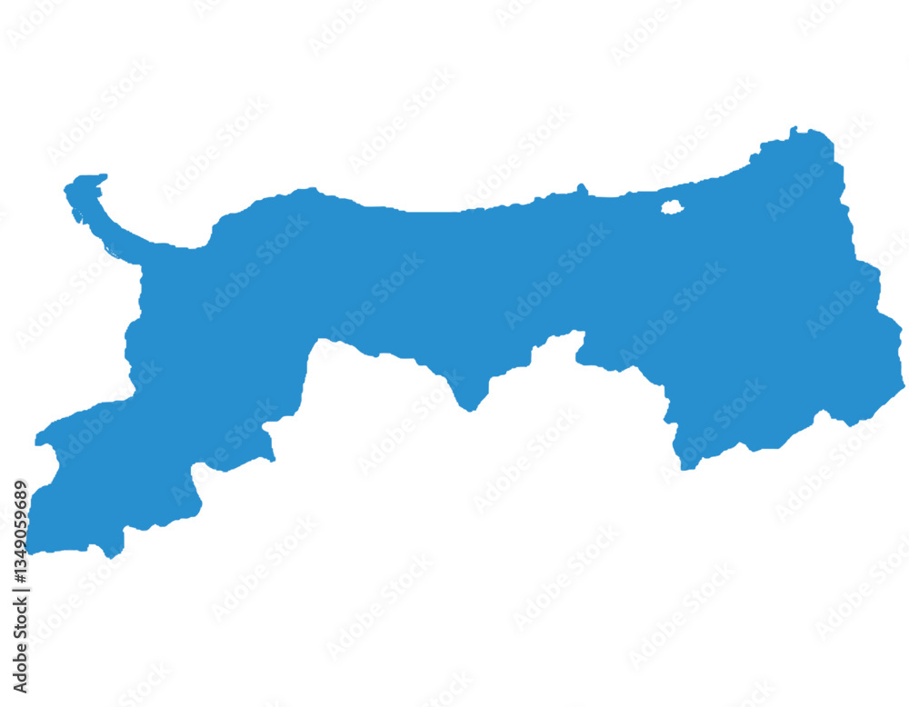 Fototapeta premium 鳥取県 地図 ブルー イラスト