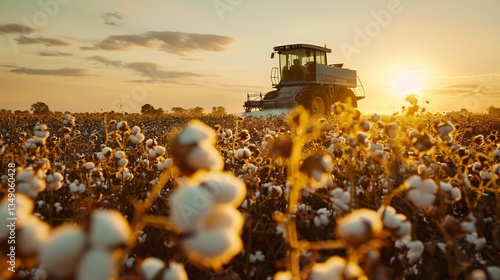 Brazilian cotton farm where large scale mechanized cotton harvesting ensures high efficiency and premium fiber quality for international export