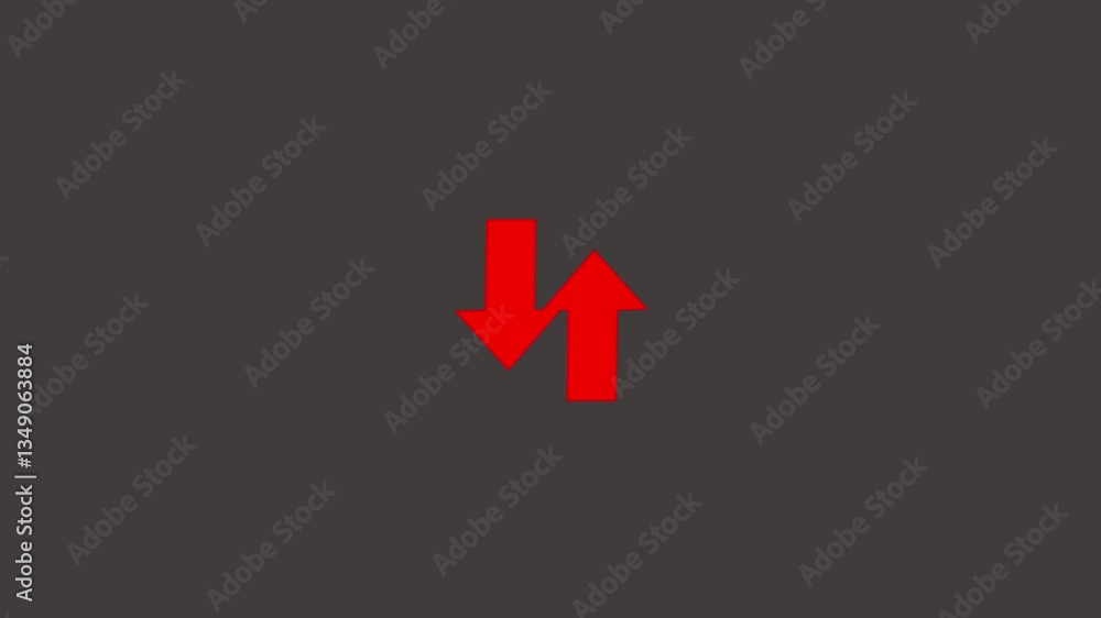 a red double-sided arrow icon animation, on a black background, and 4k video. a red double-sided arrow icon animation, on a black background, and 4k video.