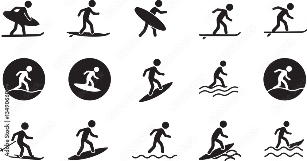 Naklejka premium surfing icon or logo isolated sign symbol vector illustration - Collection of high quality black style vector icons