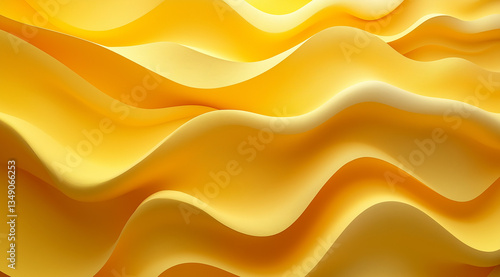 Close-up of Z-shaped paper waves on a yellow background with orange gradient