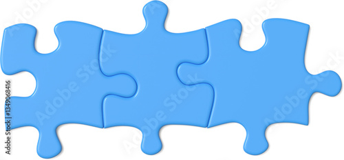 3D three blue puzzles