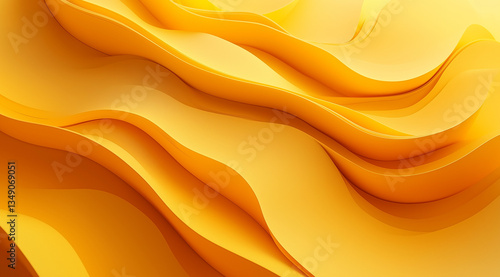 Close-up of Z-shaped paper waves on a yellow background with orange gradient