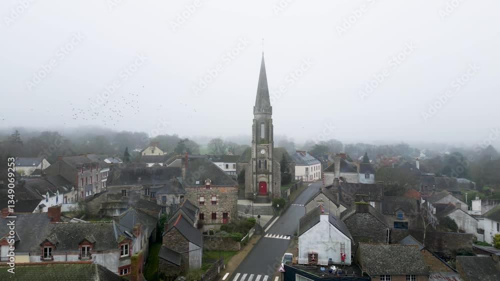Old church in Besle, France, beautiful architecture, cloudy day, Europe, 4k Old church in Besle, France, beautiful architecture, cloudy day, Europe, 4k