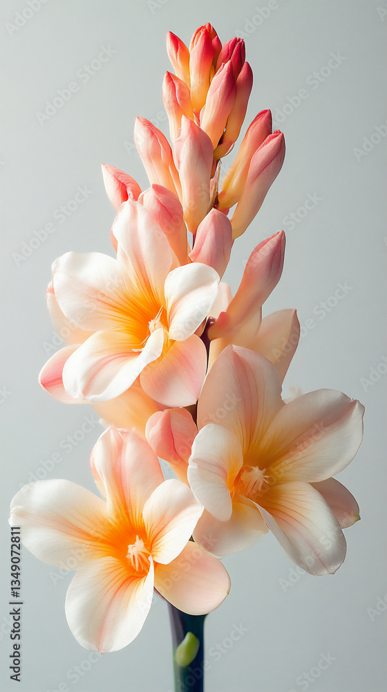 Fototapeta premium a tuberose isolated on a white background, a high-resolution photograph,