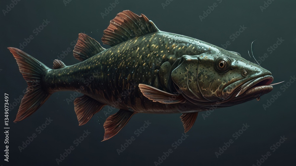 Fototapeta premium Detailed illustration of a large fish