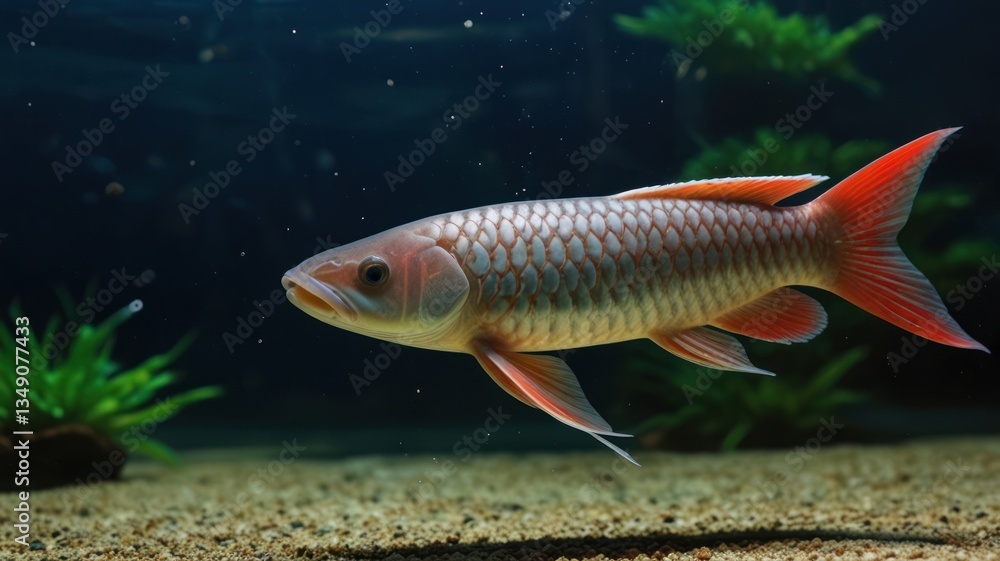 Fototapeta premium Ornamental fish swimming in aquarium