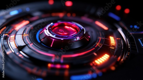 Wallpaper Mural Futuristic Technology Interface: Abstract Cyberpunk Digital Art Torontodigital.ca