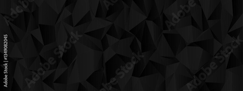 Abstract geometric black low poly background for modern design and digital art projects.
