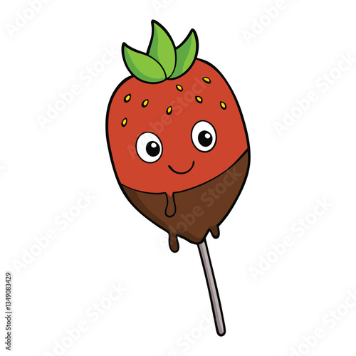 A ripe strawberry dipped in smooth, rich chocolate, creating a perfect balance of sweet and decadent flavors for an irresistible treat.