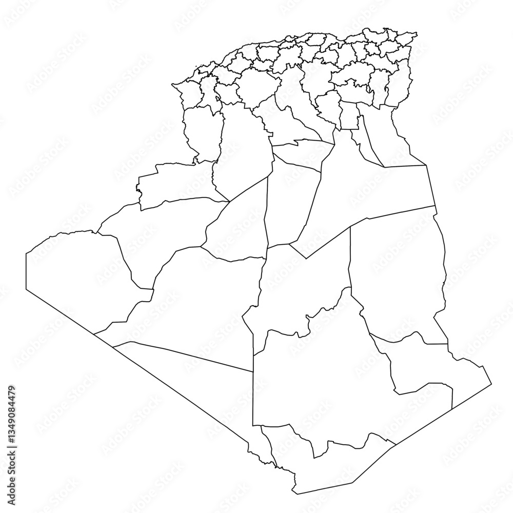 Fototapeta premium Algeria Outline Map - Vector Illustration
