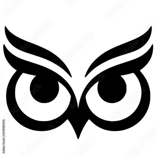 Owl eye logo silhouette