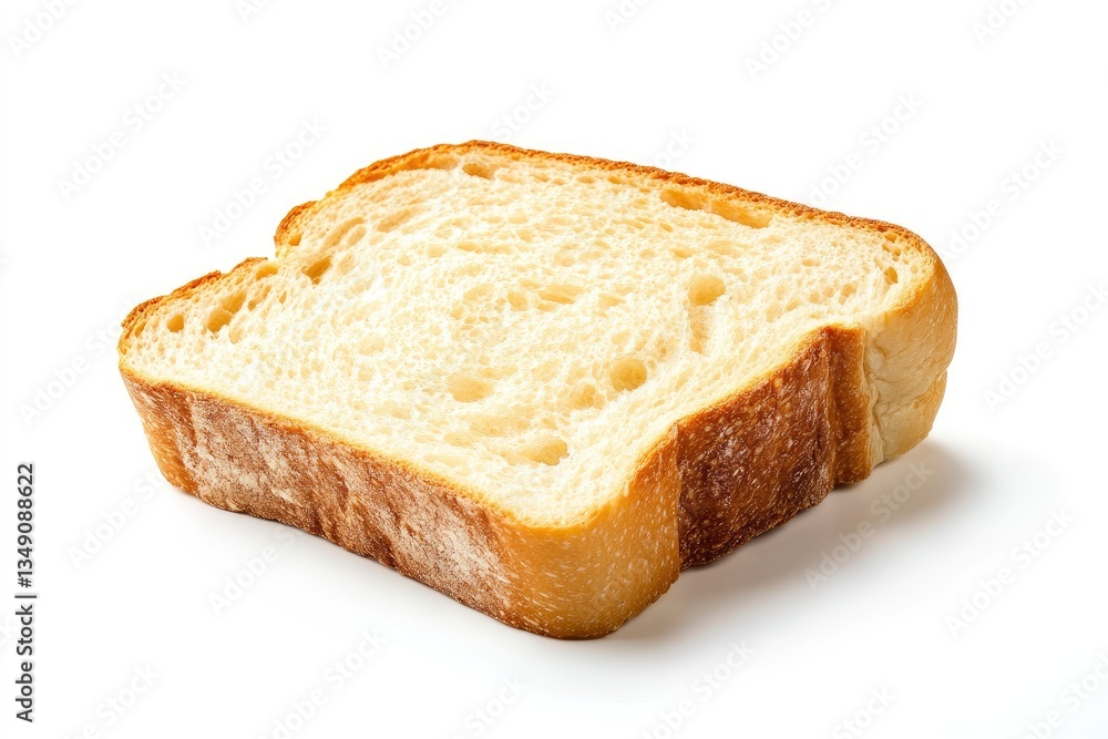 Slice of Fresh White Bread on White Background for Food Photography Slice of Fresh White Bread on White Background for Food Photography