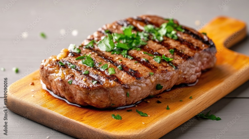 Grilled steak on wooden board Grilled steak on wooden board