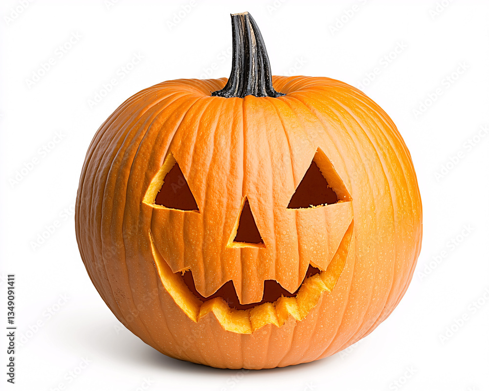 Classic Halloween Pumpkin Carving with Triangle Eyes and Spooky Smile Holiday Celebration Classic Halloween Pumpkin Carving with Triangle Eyes and Spooky Smile Holiday Celebration