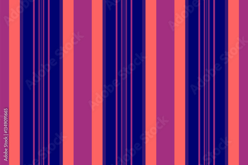 Vibrant vertical stripes in coral, purple, and navy blue create a bold, modern pattern. Ideal for textile design, website backgrounds, or any project needing a stylish, eyecatching graphic.