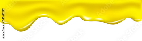 Honey flowing and dripping yellow liquid waves.