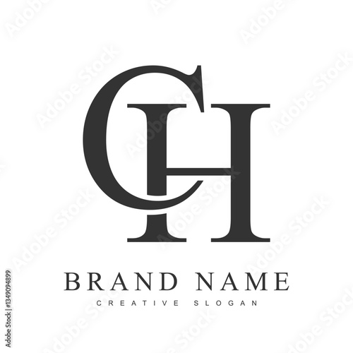 CH trendy logotype template. Initial letter c and h classic font style. Creative logo for company name or identity.