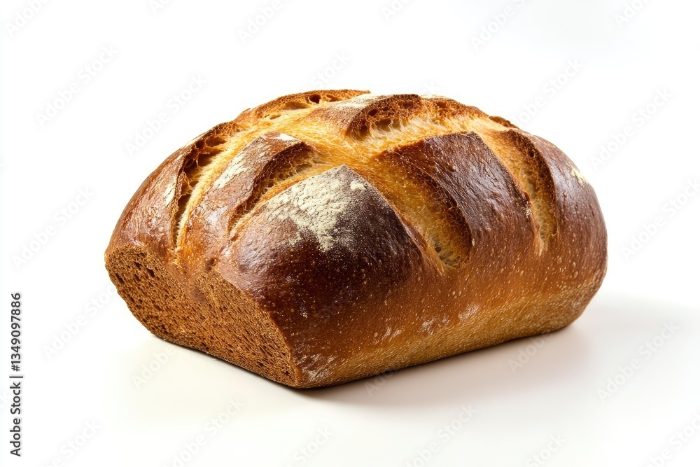 Artisan Bread Loaf Isolated on White Background Freshly Baked Artisan Bread Loaf Isolated on White Background Freshly Baked