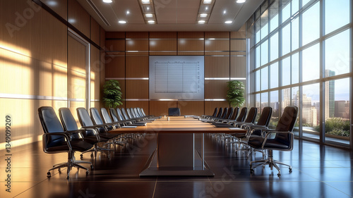 Modern business interior conference room for meetings