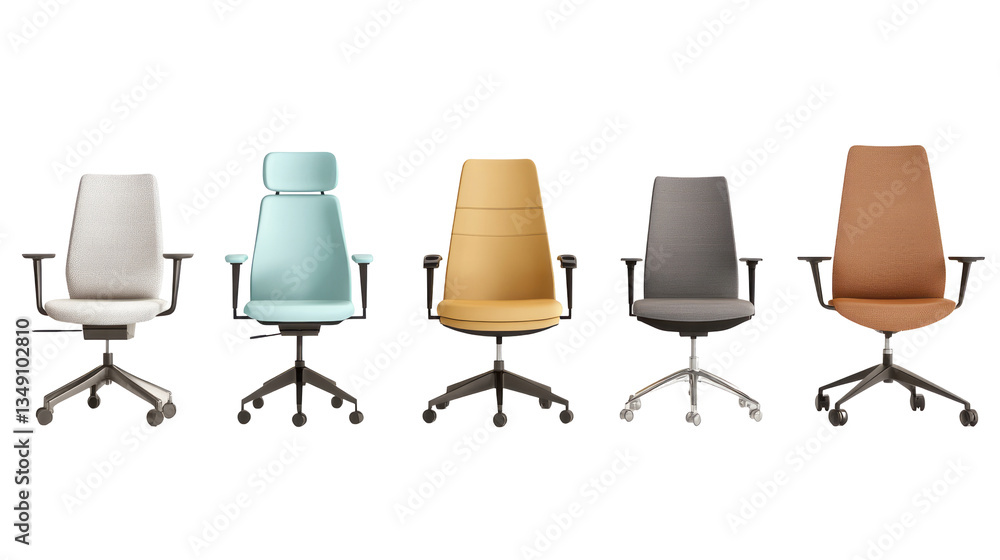 a row of modern office chairs. isolated on transparent background a row of modern office chairs. isolated on transparent background