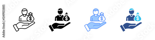 Equity Multi Style Icon Set Vector 