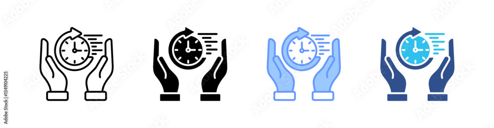 Long Term Multi Style Icon Set Vector Long Term Multi Style Icon Set Vector