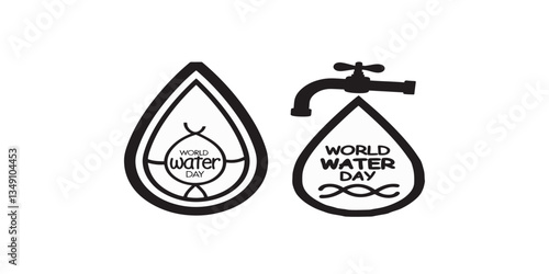 Print Printable world water day vector isolated on white background