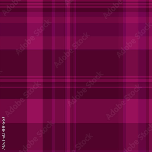 Oilcloth seamless check pattern, korean background tartan vector. Dark fabric textile plaid texture in pink and dark colors.
