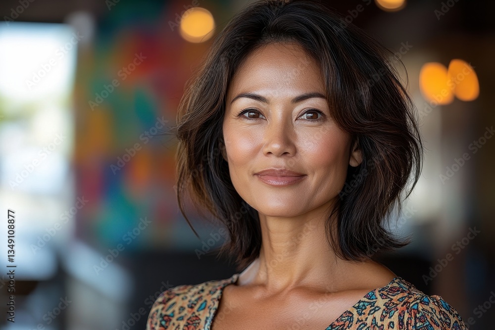 Obraz premium Confident and Attractive Middle-Aged Woman Portrait