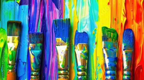 Expressive Paintbrush Art: Unleashing Creativity through Paint and Craft for Exhibition - Worthy Backgrounds