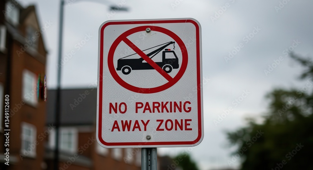 Seeing a Tow Truck No Parking Sign in Urban Environment Seeing a Tow Truck No Parking Sign in Urban Environment