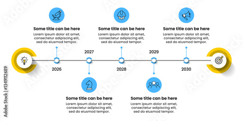 Infographic template. Timeline with 5 steps and icons