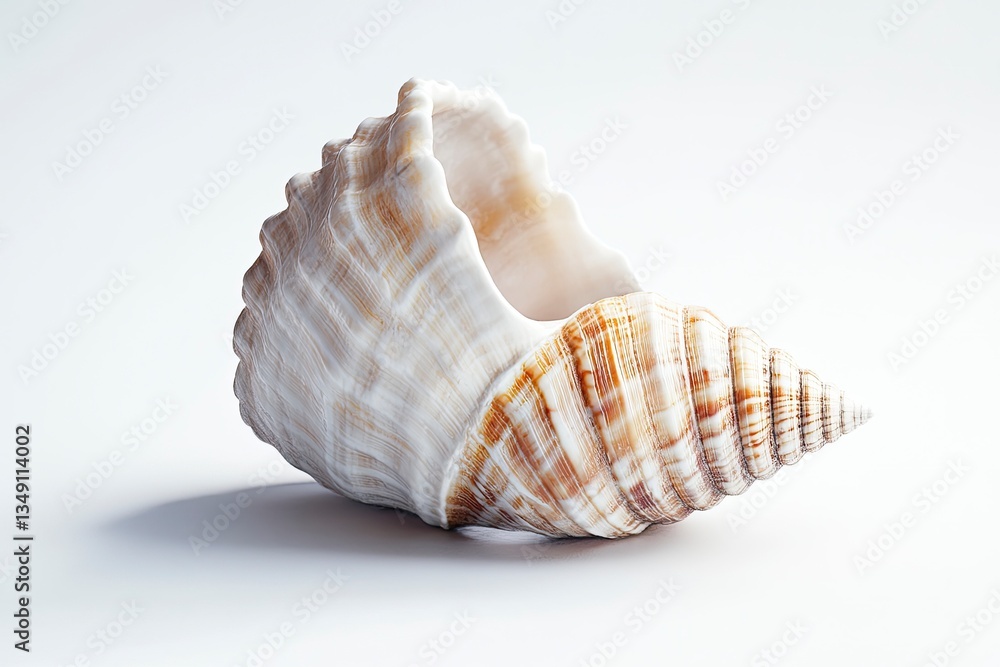 Seashell Still Life of a Conch Shell on White Background Seashell Still Life of a Conch Shell on White Background