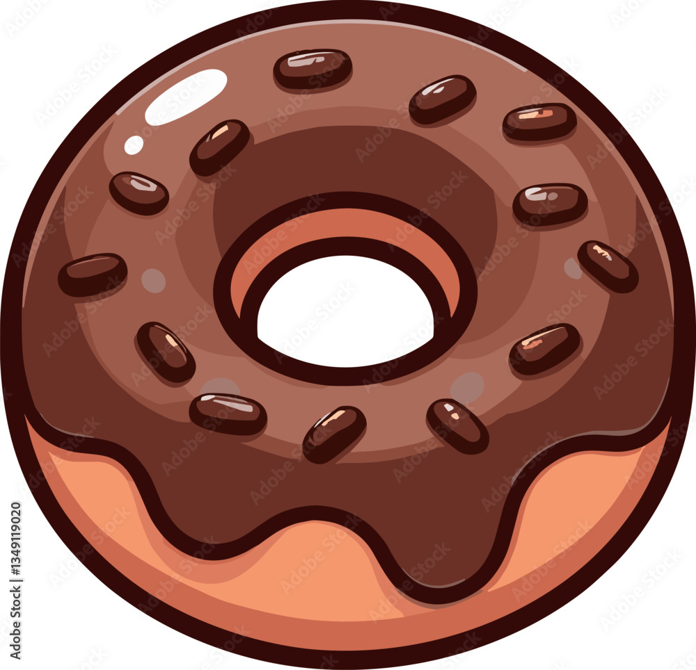 Fototapeta premium シンプルなチョコドーナツ