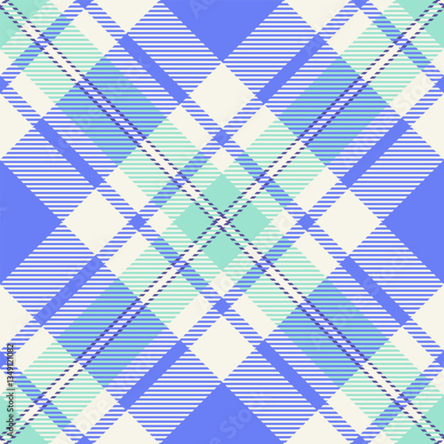 Twill pattern texture seamless, expressive textile plaid tartan. Napkin vector background fabric check in linen and blue colors.