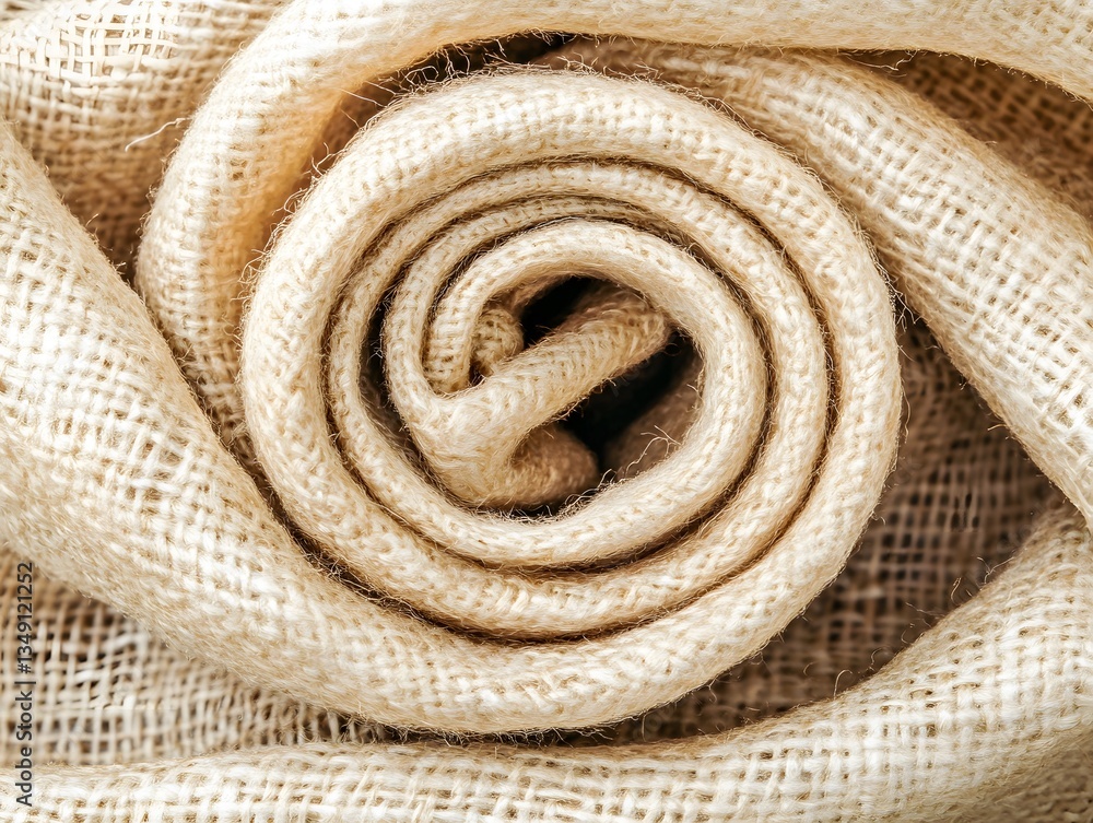 Close-up Rolled Burlap Texture Background Image Close-up Rolled Burlap Texture Background Image