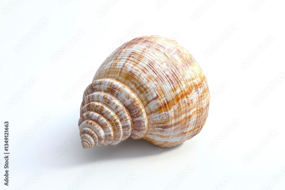 Isolated Sea Shell Detailed Close Up on White Background Studio Shot Isolated Sea Shell Detailed Close Up on White Background Studio Shot