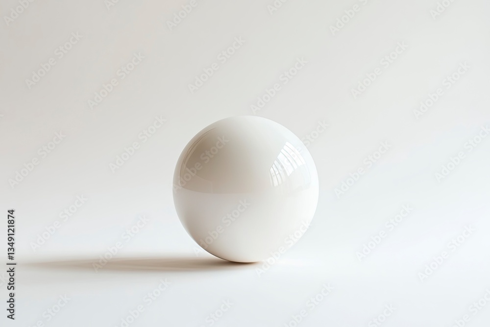 White Sphere Simple Studio Shot Smooth Surface Minimalist Design Close Up White Sphere Simple Studio Shot Smooth Surface Minimalist Design Close Up