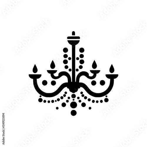 Silhouette icon of a crystal chandelier