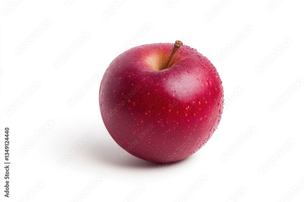 Fresh Red Apple Isolated on White Background with Water Droplets Fresh Red Apple Isolated on White Background with Water Droplets