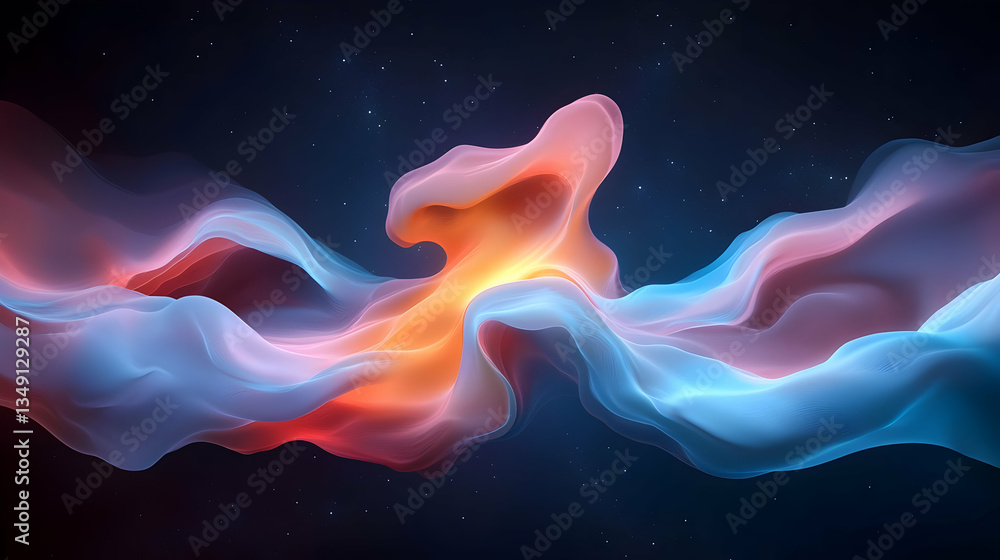 Fototapeta premium Radiant Light Burst in Space: Abstract Cosmic Waves