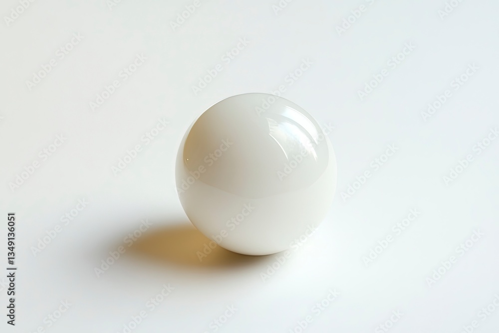 Isolated White Sphere on a White Background with Subtle Shadows Isolated White Sphere on a White Background with Subtle Shadows
