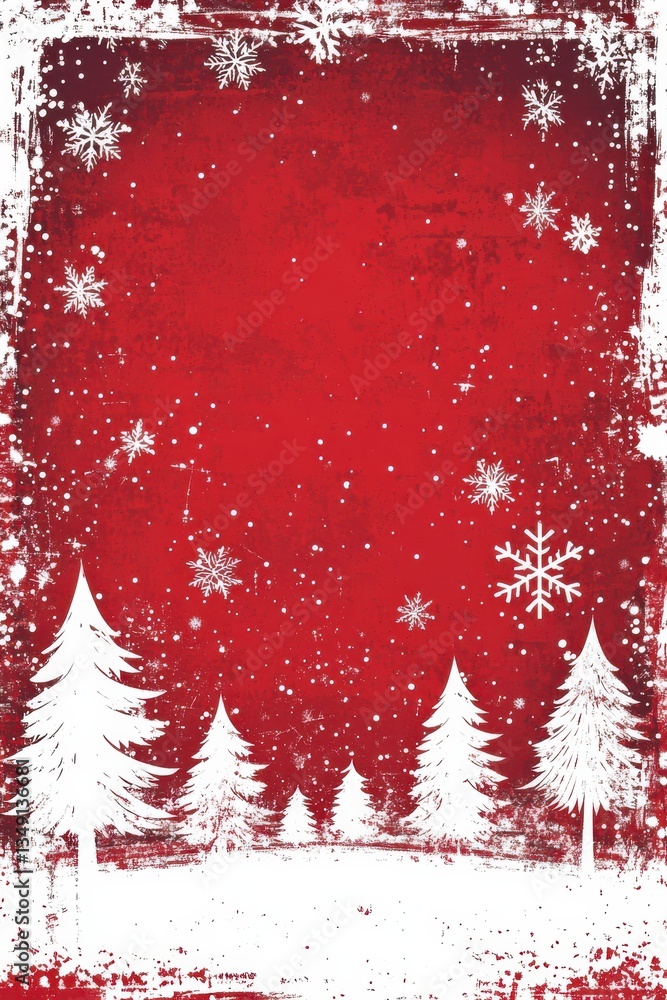 Christmas Red Background with Snowflakes. Christmas Red Background with Snowflakes.