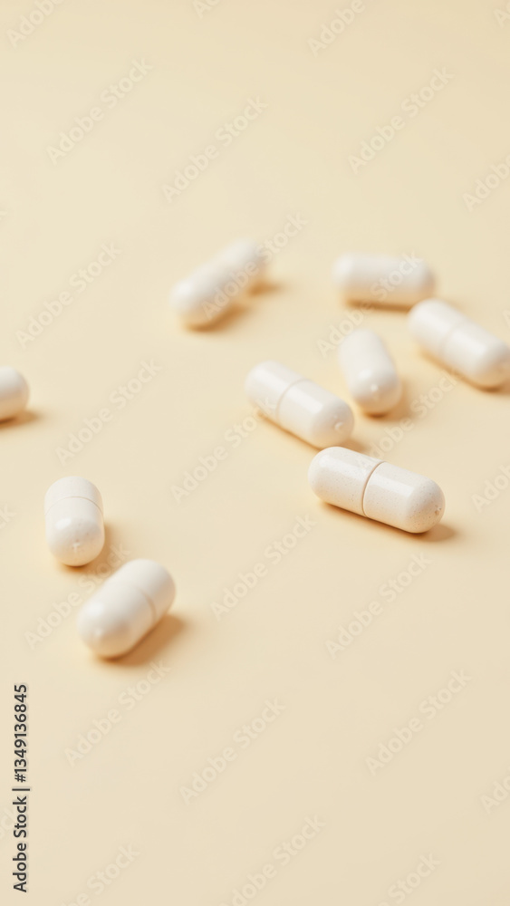Magnesium Glycinate capsules on a blurred background. Magnesium Glycinate capsules on a blurred background.