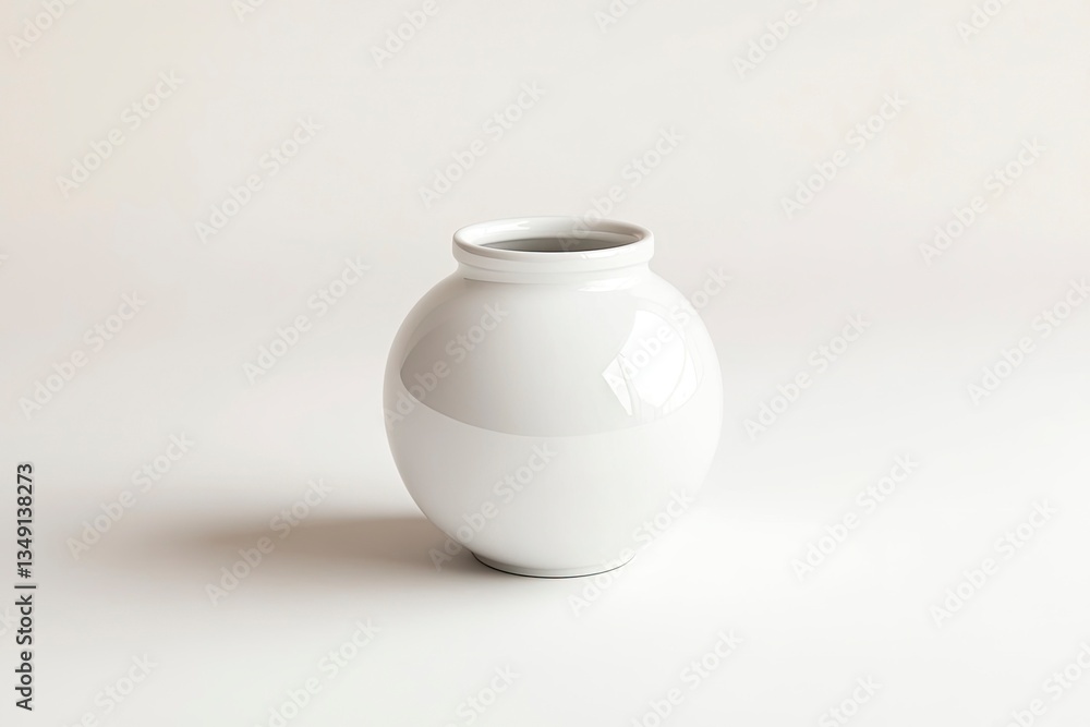 Isolated White Vase on White Background for Home Decor Styling Isolated White Vase on White Background for Home Decor Styling